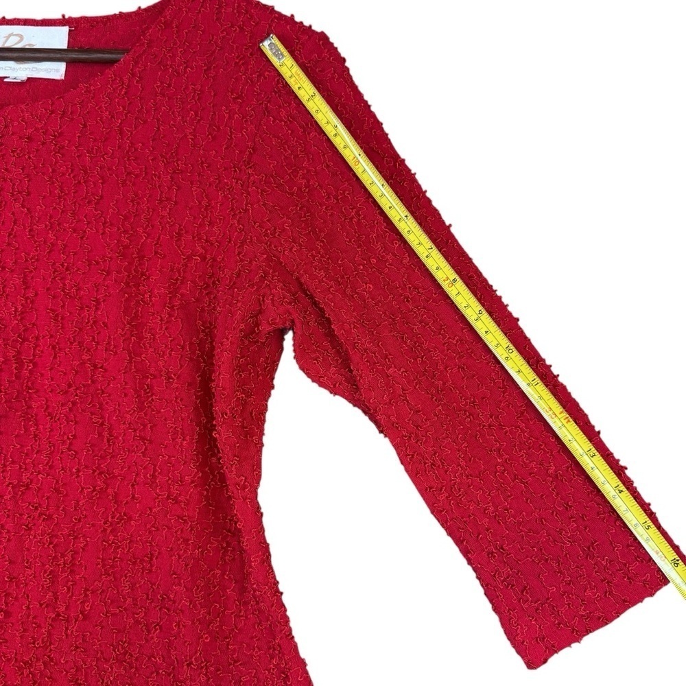 Vintage Robin Clayton Designs Festive Holiday Embroidered Red Shirt Woman’s L - Picture 8 of 14